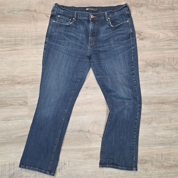 Women's Levi's 505 Straight Leg Jeans Size 16 Blue Denim Mid-Rise Stretch - Picture 1 of 10